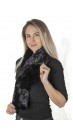 Black mink fur scarf, mink fur remnants - fur on both sides